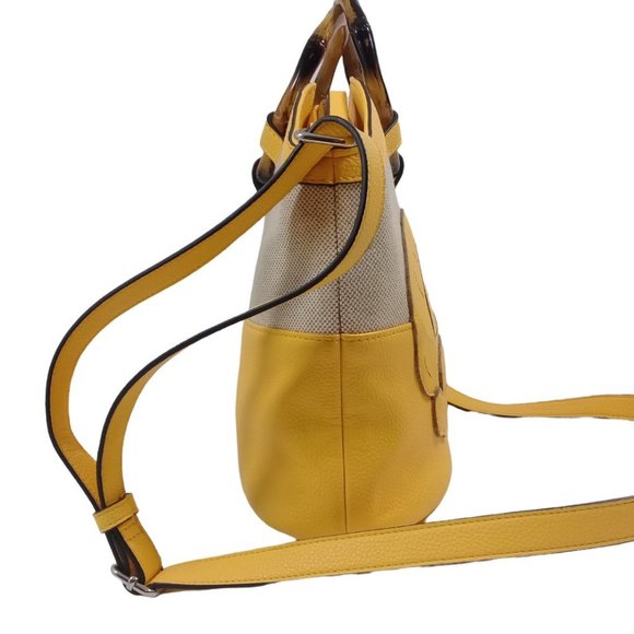 Dana Buchman Shoulder, Hand or Crossbody Bag in Yellow and Tan - Picture 3 of 14